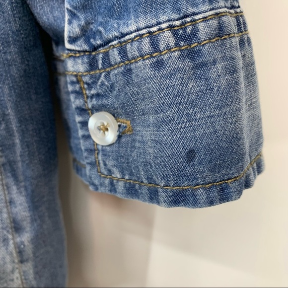 Pink Lily Blue Fade Lyocell Long Sleeve Casual Button Up Tunic Dress Size Small - Picture 12 of 15